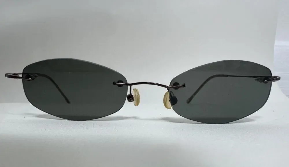 Vintage Perry Ellis Sunglasses Frame Mens 50-19-140 Wire Rimless Ultralight